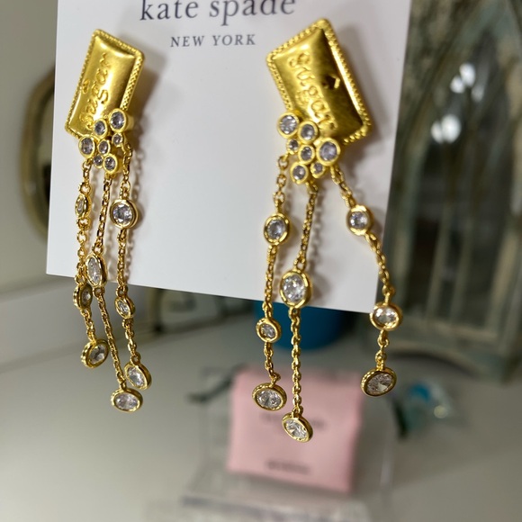 Kate Spade Sugar shaker earrings gold tone with crystal - Picture 4 of 4